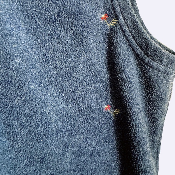 Blue Fleece Vest NORTHERN REFLECTIONS flower embroidery Medium - Picture 8 of 8